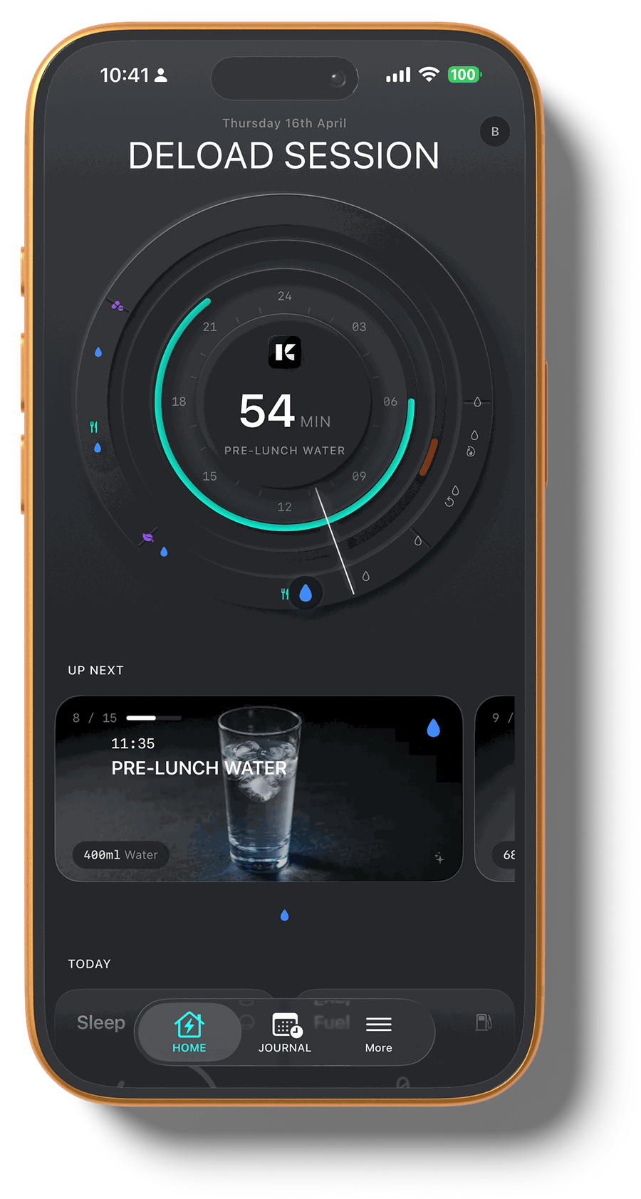 Morning dashboard with wearable sync